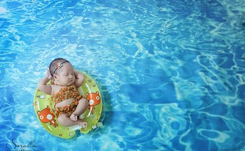 newborn swiming